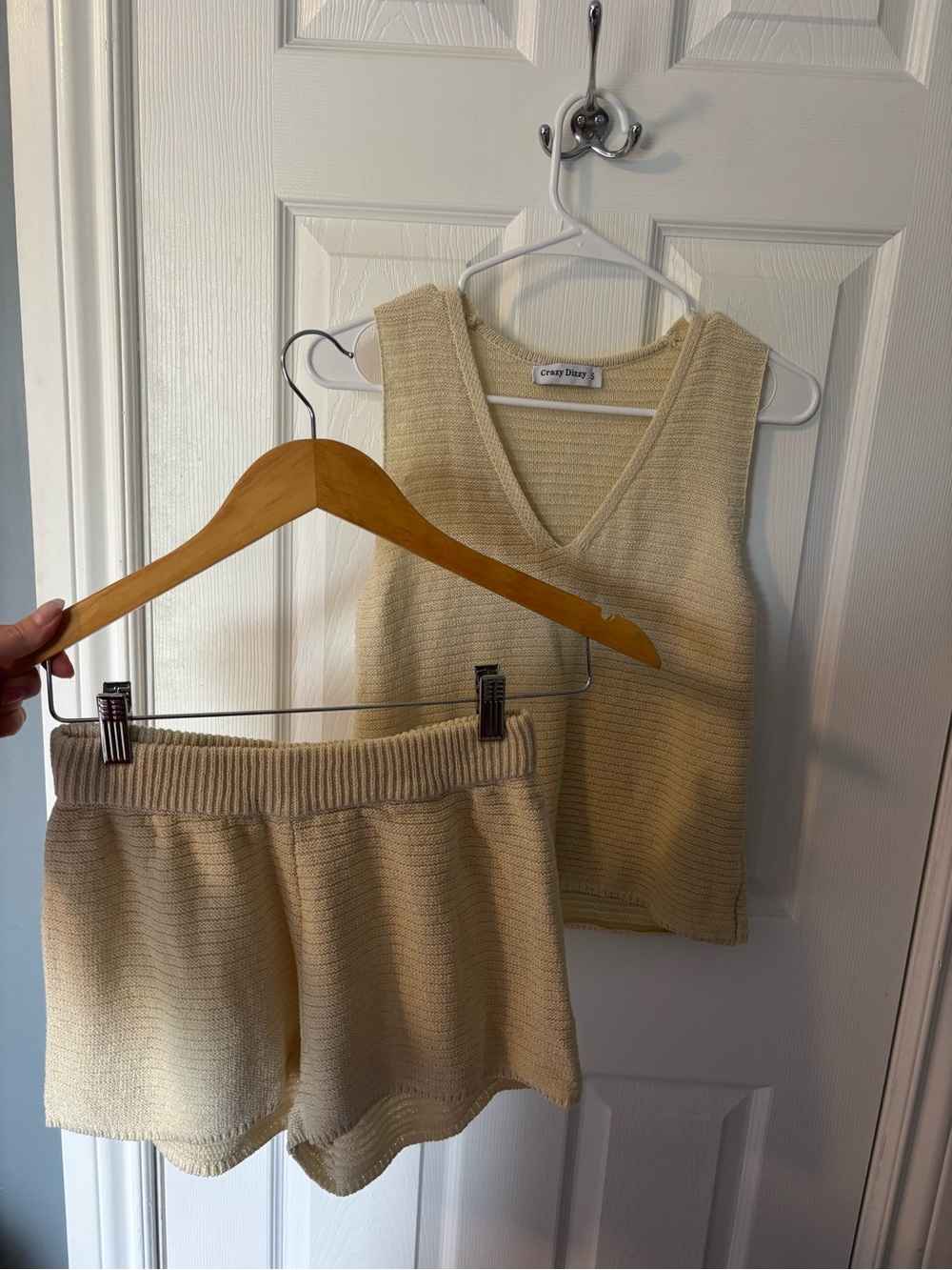 Cozy Knit Tank & Shorts Set - Cream